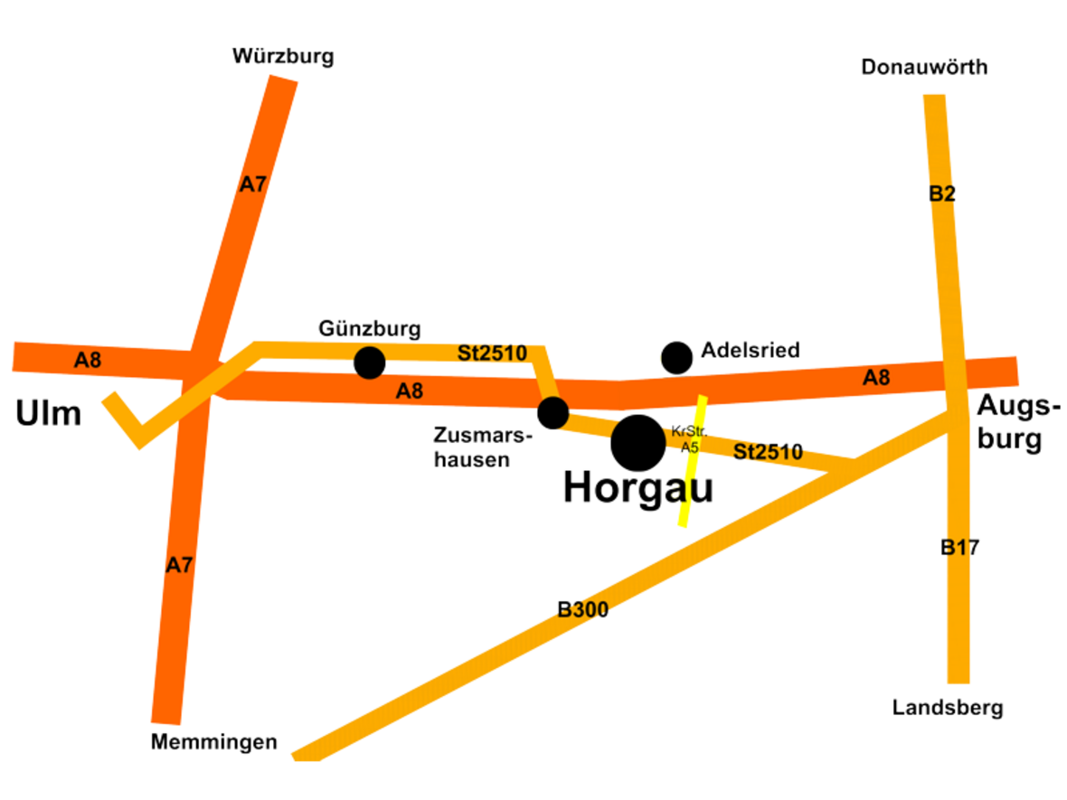 Anfahrtsübersicht Verkehrsstraßen