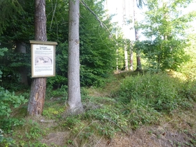 Hinweistafel im Wald